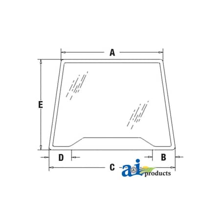 A & I Products Glass, Windshield, Front 55.5" x37" x2" A-82000296
